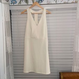 White T-back dress
